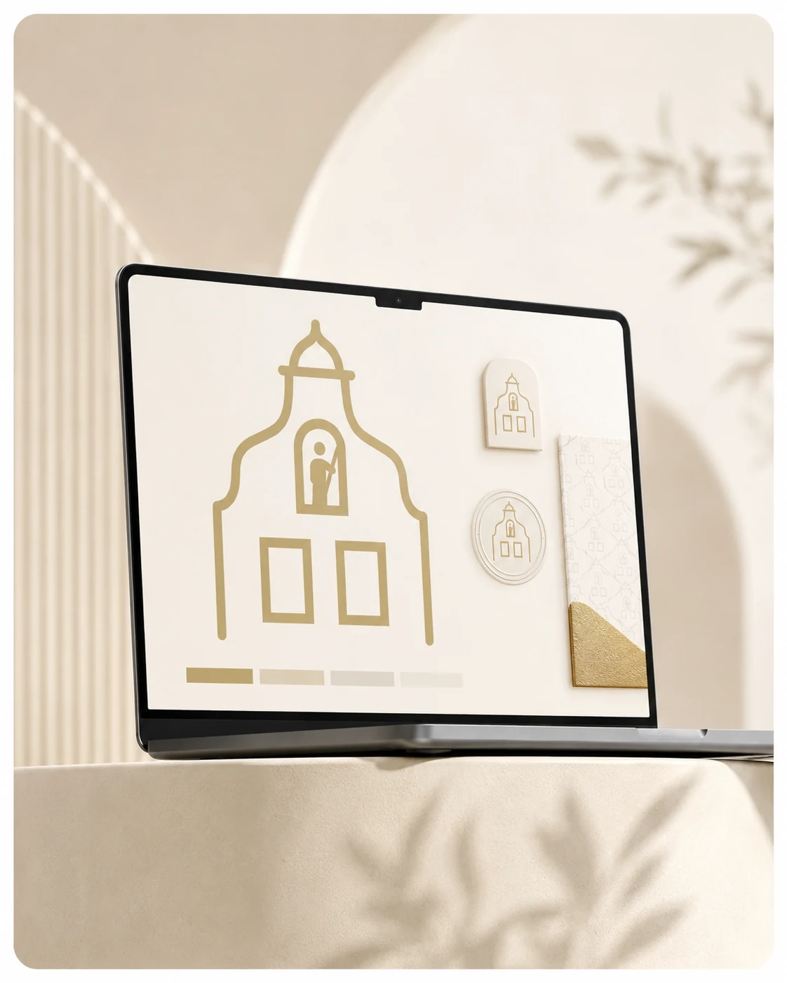 Branding Penzion Florián Telč na notebooku