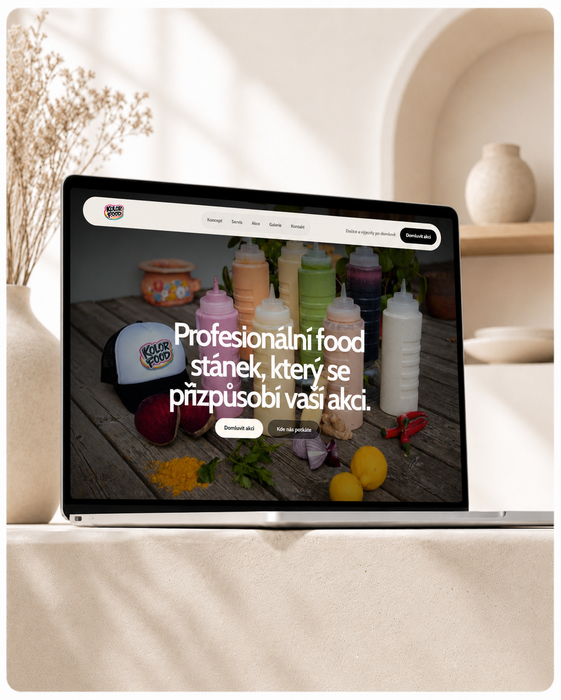 Náhled webu Kolor Food Dačice na notebooku